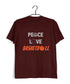 Basketball Peace Love Basketball Sports Casual Graphic Printed T-Shirt for Men